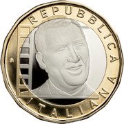 Italy 5 Euro Alberto Sordi 2022 R Proof REPUBBLICA ITALIANA coin obverse