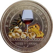 Italy 5 Euro Apulia 2022 R Coincard SAPORI D ITALIA R 2022 5 EURO coin reverse Italy 5 Euro Apulia 2022 R Coincard SAPORI D ITALIA R 2022 5 EURO coin reverse