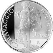 Italy 5 Euro (Caravaggio) CARAVAGGIO 1571 2021 5 EURO R coin reverse