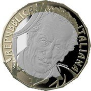 Italy 5 Euro Eduardo de Filippo 2020  Proof REPUBBLICA ITALIANA COLANERI coin obverse