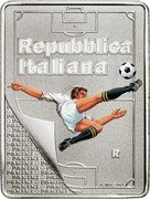 Italy 5 Euro Figurine Panini. White 2022 R In Sets only REPUBBLICA ITALIANA R coin obverse Italy 5 Euro Figurine Panini. White 2022 R In Sets only REPUBBLICA ITALIANA R coin obverse