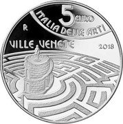 Italy 5 Euro Houses of Veneto 2018 R Proof KM# 417 5 EURO ITALIA DELLE ARTI VILLE VENETE 2018 coin reverse Italy 5 Euro Houses of Veneto 2018 R Proof KM# 417 5 EURO ITALIA DELLE ARTI VILLE VENETE 2018 coin reverse