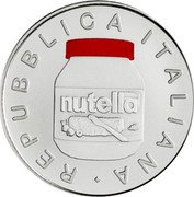 Italy 5 Euro (Nutella. Red) REPUBBLICA ITALIANA NUTELLA coin obverse