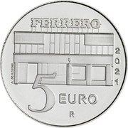 Italy 5 Euro (Nutella. White) FERRERO A. MASSINI 2021 5 EURO R coin reverse