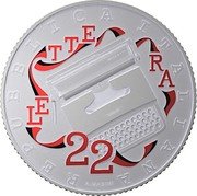 Italy 5 Euro (Olivetti Lettera 22. Red) LETTERA 22 ITALIAN REPUBLIC A. MASINI coin obverse