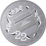 Italy 5 Euro (Olivetti Lettera 22. White) LETTERA 22 ITALIAN REPUBLIC A. MASINI coin obverse