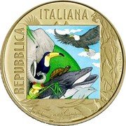 Italy 5 Euro (Polar bear) REPUBBLICA ITALIANA PETRASSI coin obverse Italy 5 Euro (Polar bear) REPUBBLICA ITALIANA PETRASSI coin obverse