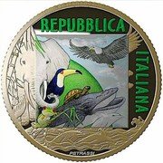 Italy 5 Euro Tiger 2020  Proof REPUBBLICA ITALIANA PETRASSI coin obverse