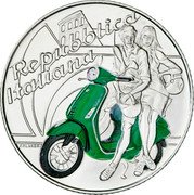 Italy 5 Euro (Vespa. Green) REPUBBLICA ITALIANA COLANERI coin obverse Italy 5 Euro (Vespa. Green) REPUBBLICA ITALIANA COLANERI coin obverse