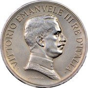 Italy 5 Lire Prova 1913R KM# Pr16 VITTORIO EMANVELE III RE D'ITALIA D. CALANDRA coin obverse Italy 5 Lire Prova 1913R KM# Pr16 VITTORIO EMANVELE III RE D'ITALIA D. CALANDRA coin obverse