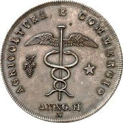 Italy 5 Lire Republic Coinage Pattern A.II (1803)M KM# Pn8 AGRICOLTURA E COMMERCIO ANNO II M coin reverse