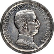 Italy 5 Lire (Vittorio Emanuele III. Prova di Stampa) KM# Pr21 VITTORIO EMANUELE III RE D'ITALIA D CALANDRA coin obverse