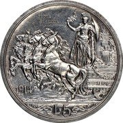 Italy 5 Lire (Vittorio Emanuele III. Prova di Stampa) KM# Pr21 PROVA DI STAMPA 1914 D CALANDRA M A MOTTI INC L 5 R coin reverse