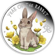 Tuvalu 50 Cents (Baby Rabbit) YEAR OF THE RABBIT 兔 P JM coin reverse Tuvalu 50 Cents (Baby Rabbit) YEAR OF THE RABBIT 兔 P JM coin reverse