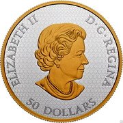 Canada 50 Dollars 3D Santa Claus and His Elves 2022 ELIZABETH II D G REGINA 50 DOLLARS SB coin obverse Canada 50 Dollars 3D Santa Claus and His Elves 2022 ELIZABETH II D G REGINA 50 DOLLARS SB coin obverse