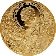 Niue 50 Dollars Sword of Destiny 2022 Proof 50 DOLLARS 1 OZ 999.9 FINE GOLD IRB ELIZABETH II NIUE 2022 coin obverse Niue 50 Dollars Sword of Destiny 2022 Proof 50 DOLLARS 1 OZ 999.9 FINE GOLD IRB ELIZABETH II NIUE 2022 coin obverse