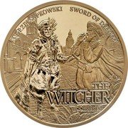 Niue 50 Dollars Sword of Destiny 2022 Proof ANDRZEJ SAPKOWSKI SWORD OF DESTINY THE WITCHER BOOK SERIES coin reverse Niue 50 Dollars Sword of Destiny 2022 Proof ANDRZEJ SAPKOWSKI SWORD OF DESTINY THE WITCHER BOOK SERIES coin reverse