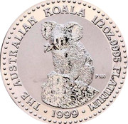 Australia 50 Dollars Koala. Elizabeth II 1999 P 100 In Sets only THE AUSTRALIAN KOALA 1/2 OZ. 9995 PLATINUM 1998 P 100 coin reverse Australia 50 Dollars Koala. Elizabeth II 1999 P 100 In Sets only THE AUSTRALIAN KOALA 1/2 OZ. 9995 PLATINUM 1998 P 100 coin reverse