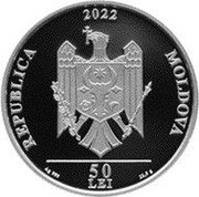 Moldova 50 Lei The Common Rock Thrush 2022  proof REPUBLICA 2022 MOLDOVA 50 AG 999 LEI 22,0 G coin obverse Moldova 50 Lei The Common Rock Thrush 2022  proof REPUBLICA 2022 MOLDOVA 50 AG 999 LEI 22,0 G coin obverse