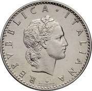 Italy 50 Lire Pattern Coin 1950 KM# Pn42 REPVBBLICA ITALIANA ROMAGNOLI coin obverse