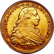 Italy 6 Ducati (Ferdinando IV) KM# 176a FERDINAN IV D G SICIL ET HIER REX B P coin obverse Italy 6 Ducati (Ferdinando IV) KM# 176a FERDINAN IV D G SICIL ET HIER REX B P coin obverse