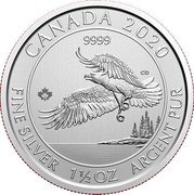 Canada 8 Dollars Bald Eagle 2020  Bullion CANADA 2020 9999 FINE SILVER 1 ½ OZ ARGENT PUR CD coin reverse Canada 8 Dollars Bald Eagle 2020  Bullion CANADA 2020 9999 FINE SILVER 1 ½ OZ ARGENT PUR CD coin reverse