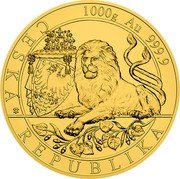 Niue 8000 Dollars (Queen Elizabeth II Czech Lion) 1000G AU 999.9 ČESKÁ REPUBLIKA coin reverse Niue 8000 Dollars (Queen Elizabeth II Czech Lion) 1000G AU 999.9 ČESKÁ REPUBLIKA coin reverse