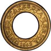 USA Dollar Early Token Pattern 1852  UNITED STATES OF AMERICA 1852 coin obverse USA Dollar Early Token Pattern 1852  UNITED STATES OF AMERICA 1852 coin obverse