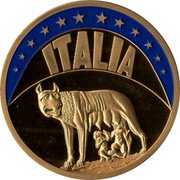 Italy ECU Roma Suckling Twins Token 1993 Proof X# 36 ITALIA coin obverse