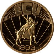 Italy ECU Roma Suckling Twins Token 1993 Proof X# 36 ECU 1993 coin reverse