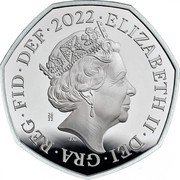 UK Fifty Pence Royal Arms Shield Puzzle Memorial 2022 Proof, memorial coin set ELIZABETH II DEI GRA REG FID DEF 2022 26/22 J.C coin obverse UK Fifty Pence Royal Arms Shield Puzzle Memorial 2022 Proof, memorial coin set ELIZABETH II DEI GRA REG FID DEF 2022 26/22 J.C coin obverse
