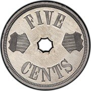 USA Five Cents 1884 Nickel Pattern 1884  FIVE CENTS coin reverse USA Five Cents 1884 Nickel Pattern 1884  FIVE CENTS coin reverse