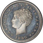 USA Four Dollars Stella Coin Pattern 1880  6 G 3 S 7 C 7 G R A M S LIBERTY 1880 coin obverse USA Four Dollars Stella Coin Pattern 1880  6 G 3 S 7 C 7 G R A M S LIBERTY 1880 coin obverse