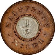 UK Halfpenny (Victoria) X# 8a HALFPENNY MODEL 1/2 coin reverse UK Halfpenny (Victoria) X# 8a HALFPENNY MODEL 1/2 coin reverse