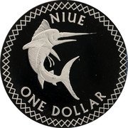 Niue One Dollar (Elizabeth II - Swordfish) NIUE ONE DOLLAR coin reverse