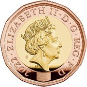 UK One Pound British Flowers 2022 Proof, memorial coin set ONE POUND 2022 ELIZABETH II D G REG F D 26/22 J.C £ 1 coin obverse UK One Pound British Flowers 2022 Proof, memorial coin set ONE POUND 2022 ELIZABETH II D G REG F D 26/22 J.C £ 1 coin obverse