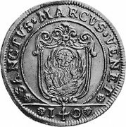 Italy Scudo KM# Pn173 Venice SANCTVS MARCVS VENET 140 coin obverse Italy Scudo KM# Pn173 Venice SANCTVS MARCVS VENET 140 coin obverse