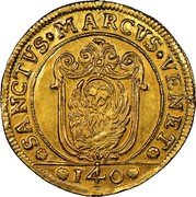 Italy Scudo Alvise Mocenigo IV (1771-73) MAT Rare KM# Pn181 SANCTVS MARCVS VENET 140 coin obverse Italy Scudo Alvise Mocenigo IV (1771-73) MAT Rare KM# Pn181 SANCTVS MARCVS VENET 140 coin obverse