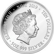 Niue Ten Dollars Australian Dreamtime 2019 Proof ELIZABETH II NIUE 2019 TEN DOLLARS IRB 5OZ 999 SILVER coin obverse Niue Ten Dollars Australian Dreamtime 2019 Proof ELIZABETH II NIUE 2019 TEN DOLLARS IRB 5OZ 999 SILVER coin obverse