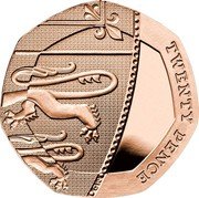 UK Twenty Pence Royal Arms Shield Puzzle Memorial 2022 Proof, memorial coin set TWENTY PENCE MD coin reverse