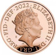 UK Two Pence Royal Arms Shield Puzzle Memorial 2022 Proof, memorial coin set ELIZABETH II DEI GRA REG FID DEF 2022 26/22 J.C coin obverse
