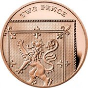UK Two Pence Royal Arms Shield Puzzle Memorial 2022 Proof, memorial coin set TWO PENCE MD coin reverse