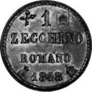 Italy Zecchino (Pio IX - Gaeta) X# 6 1 ZECCHINO ROMANO 1848 coin reverse