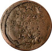 Italy 1/2 Baiocco (Clement XII) MEZZO BAIOCCO S V 1739 coin reverse