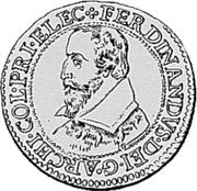Belgium 1/2 Daler Of 15 Patards (Ferdinand of Bavaria) KM# D53.2 FERNANDVS DEI G ARCHI COL PRI ELEC coin obverse Belgium 1/2 Daler Of 15 Patards (Ferdinand of Bavaria) KM# D53.2 FERNANDVS DEI G ARCHI COL PRI ELEC coin obverse