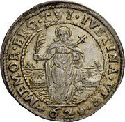 Italy 1/2 Ducato (62 Soldi) (St. Justina) MEMOR ERO TVI IVSTINA VIR 62 coin reverse Italy 1/2 Ducato (62 Soldi) (St. Justina) MEMOR ERO TVI IVSTINA VIR 62 coin reverse