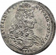 Italy 1/2 Ducato (Rinaldo d'Este) RAYNALDVS T MVT REG D XI MI I 1732 coin obverse Italy 1/2 Ducato (Rinaldo d'Este) RAYNALDVS T MVT REG D XI MI I 1732 coin obverse