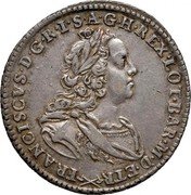 Italy 1/2 Francescone (Francesco III) FRANCISCVS D G R I S A G H REX LOT BAR M D ETR coin obverse Italy 1/2 Francescone (Francesco III) FRANCISCVS D G R I S A G H REX LOT BAR M D ETR coin obverse
