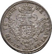 Italy 1/2 Francescone (Francesco III) IN TE DOMI NE SPERAVI PISIS 17 58 coin reverse Italy 1/2 Francescone (Francesco III) IN TE DOMI NE SPERAVI PISIS 17 58 coin reverse