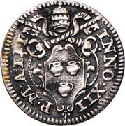 Italy 1/2 Grosso (Innocent XII St. Peter) INNO XII P M A III coin obverse Italy 1/2 Grosso (Innocent XII St. Peter) INNO XII P M A III coin obverse
